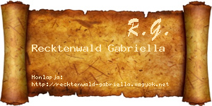 Recktenwald Gabriella névjegykártya